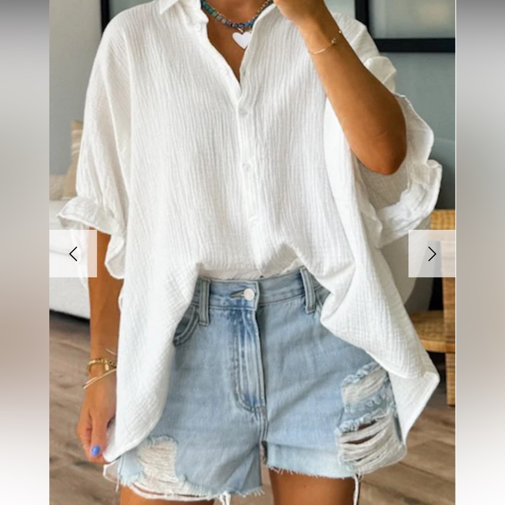 Talulah Whimsy Cotton Top White